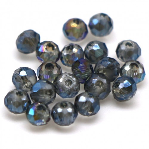 Бусины рондели 2*2мм (серо-синий прозрачный)